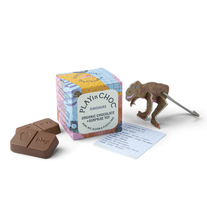 Playin Choc - Bio Schokolade + Spielzeug Dinosaurier (20g)